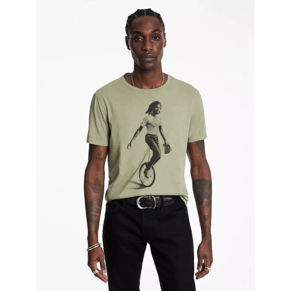 John Varvatos Peter Tosh T Shirt Men Large Sage Brush Reggae Music SS NWT $168